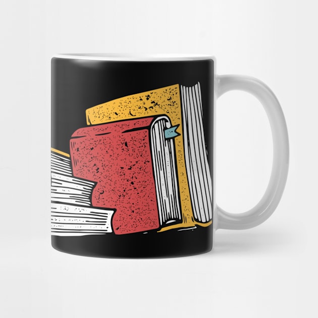 Bookworm Retro Librarian Coffee Book Reading by shirtsyoulike